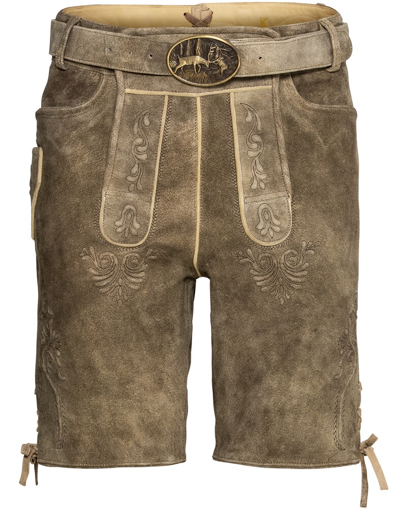 Kurze Lederhose mit Gürtel