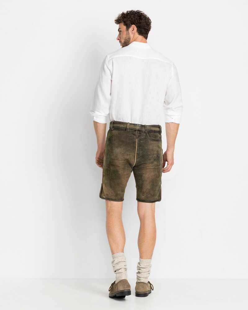 Kurze Lederhose mit Hirschkopf, Almsach