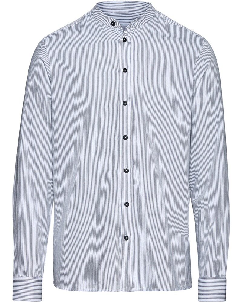 Stehkragen-Streifenhemd