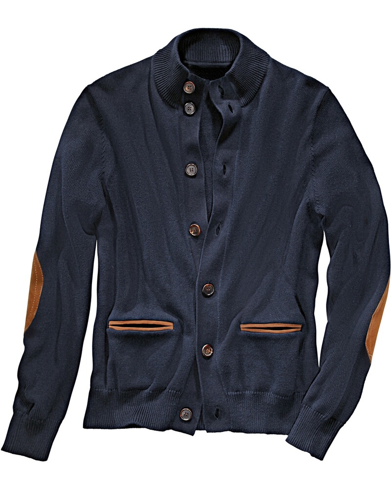 Cardigan mit Lederdetails, HIGHMOOR