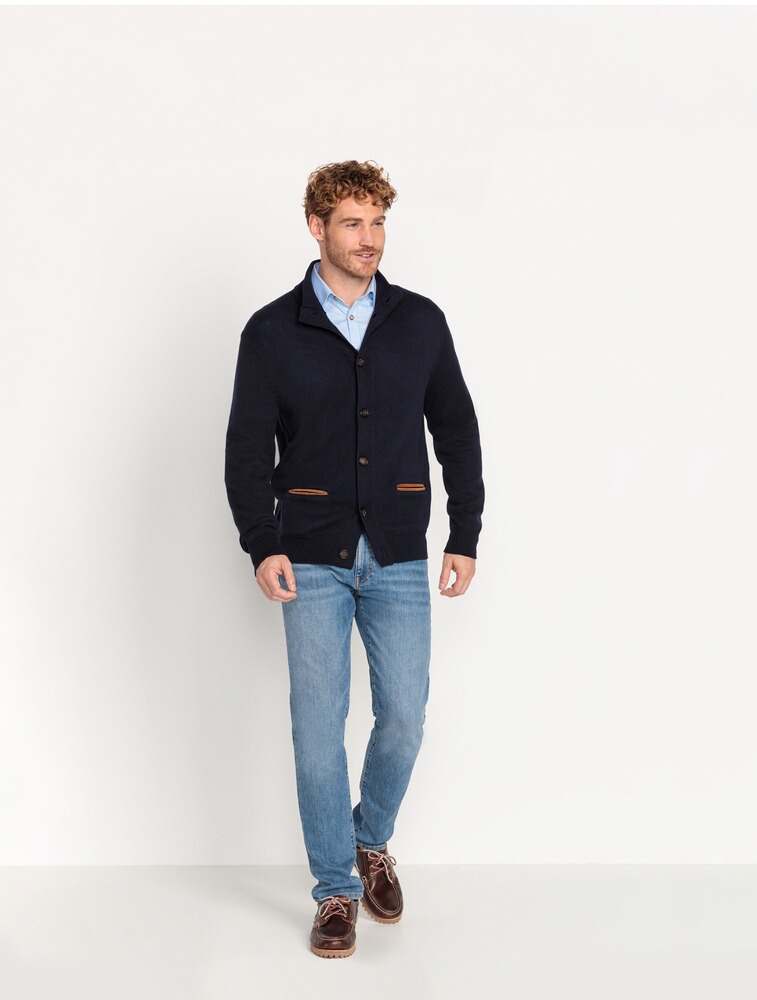 Cardigan mit Lederdetails, HIGHMOOR