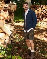 Kapuzenstrickjacke mit Zopfmuster, REITMAYER