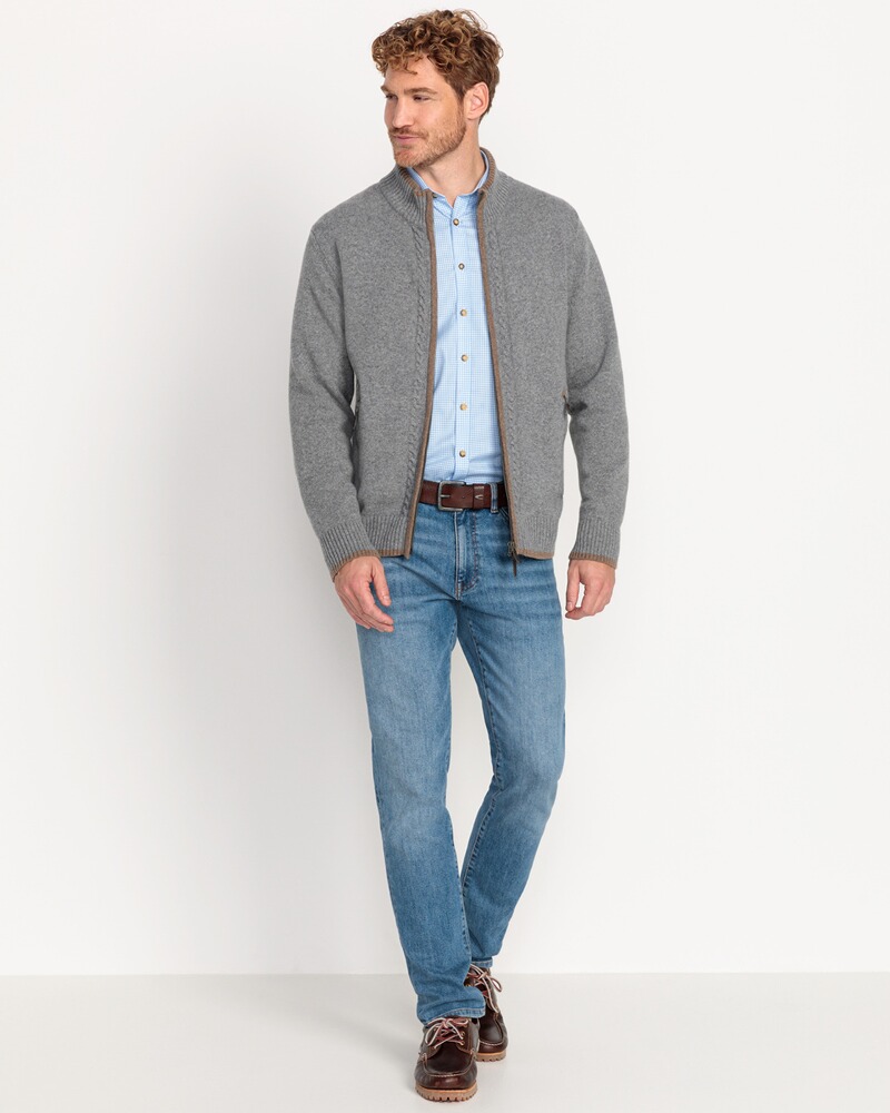 Strickjacke mit Zopfmuster, REITMAYER