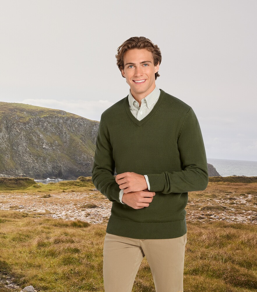 Set: V-Pullover & Karohemd, HIGHMOOR