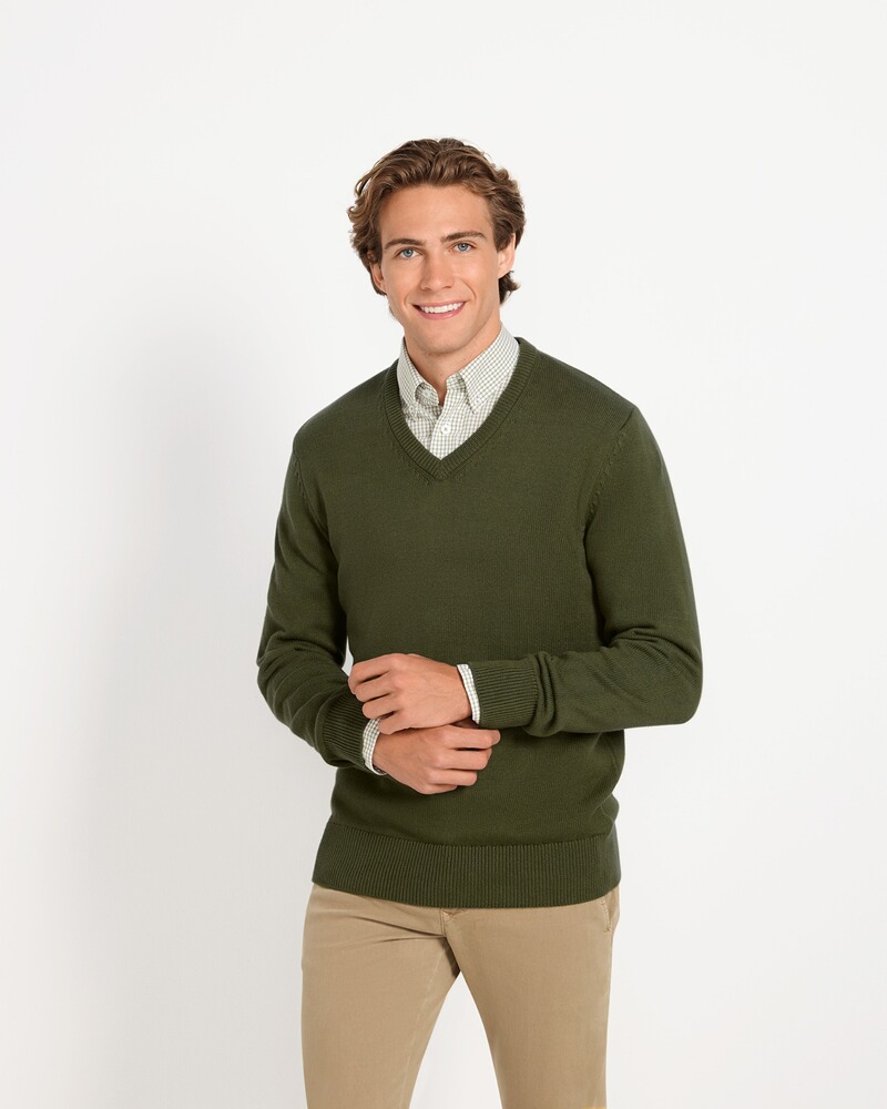 Set: V-Pullover & Karohemd, HIGHMOOR