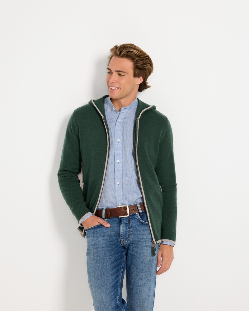 Kapuzenstrickjacke mit Zipper, REITMAYER