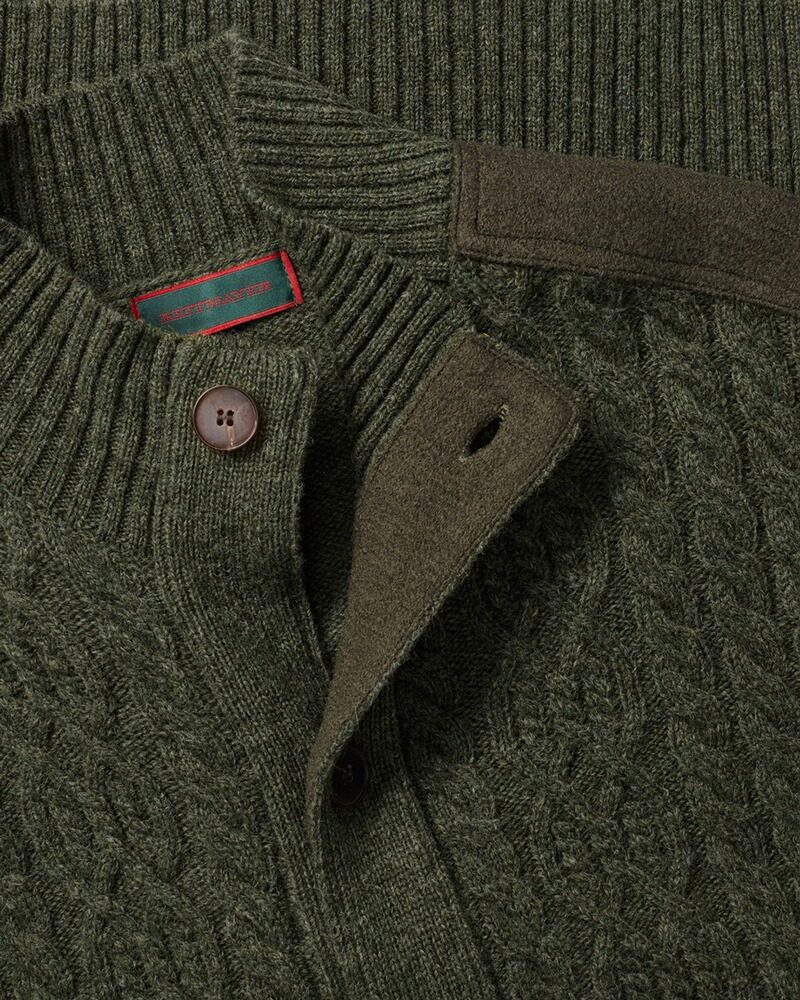 Zopfstrickjacke mit Kontrastdetails, REITMAYER
