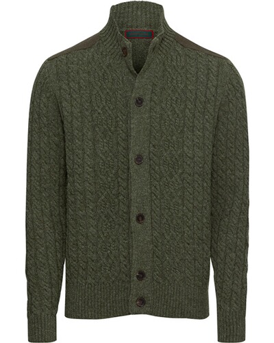 Zopfstrickjacke mit Kontrastdetails, REITMAYER