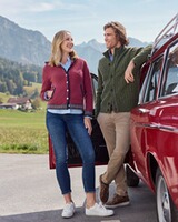 Zopfstrickjacke mit Kontrastdetails, REITMAYER