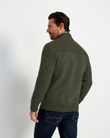 Zopfstrickjacke mit Kontrastdetails, REITMAYER
