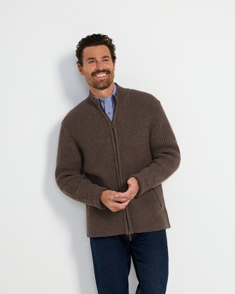 Strickjacke im Strickmuster-Mix, REITMAYER