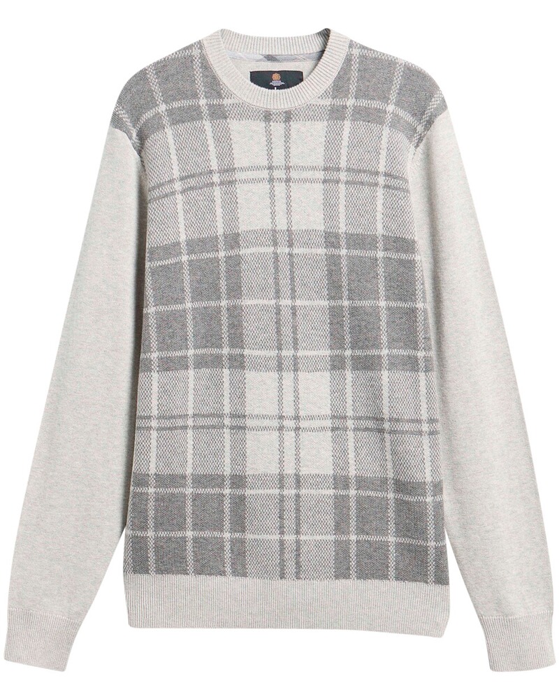 Rundhals-Pullover Mineral Tartan