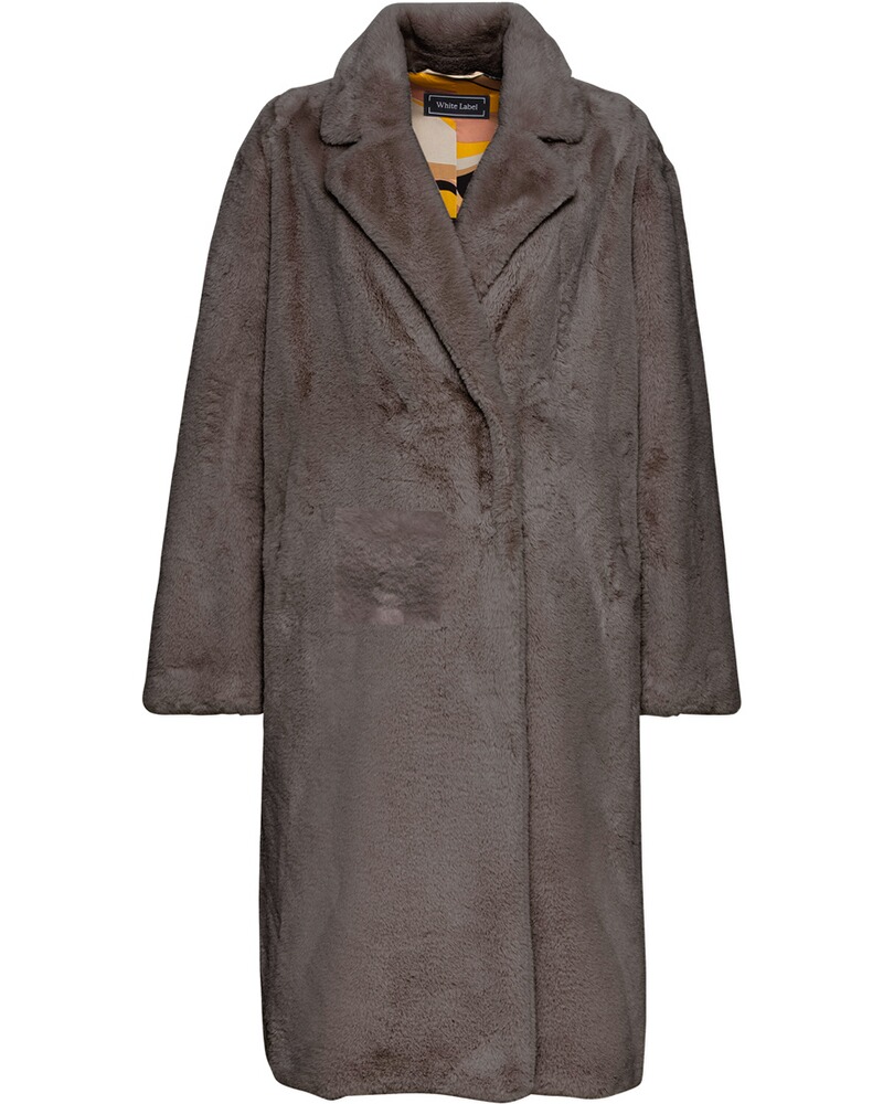 Langer Fake-Fur-Mantel