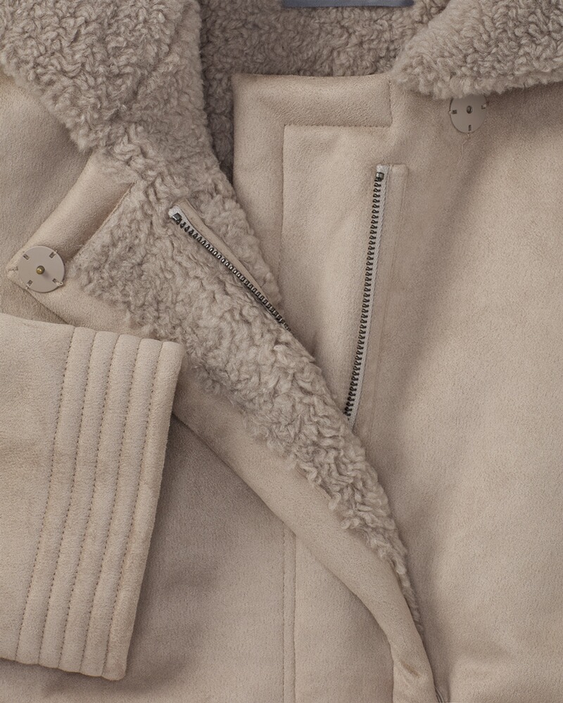 Fake-Fur-Mantel, White Label