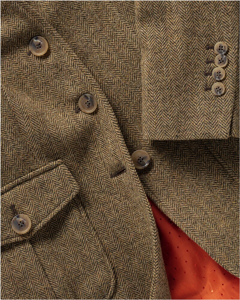 Stehkragenjacke im Fischgratmuster, Brigitte von Schönfels