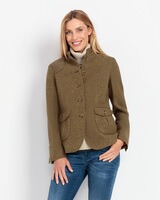 Stehkragenjacke im Fischgratmuster, Brigitte von Schönfels