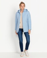 Lange Steppjacke mit Kapuze, Clarina