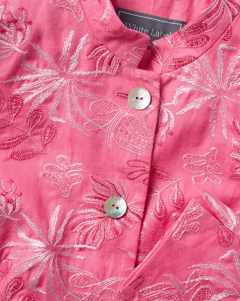 Leinen-Gehrock mit Stickereien, White Label