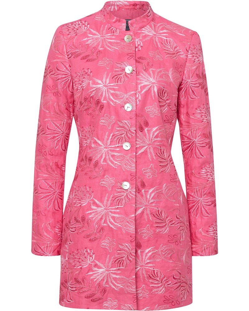 Leinen-Gehrock mit Stickereien