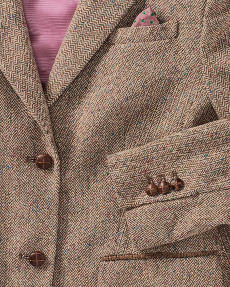Fischgrat-Blazer mit Cordkragen, REITMAYER