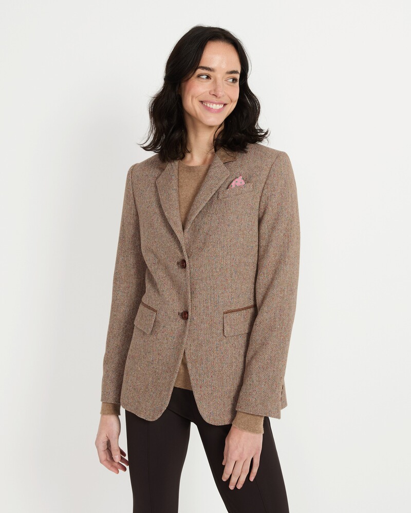 Fischgrat-Blazer mit Cordkragen, REITMAYER