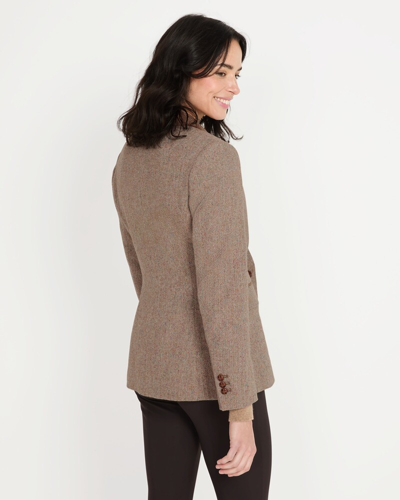 Fischgrat-Blazer mit Cordkragen, REITMAYER