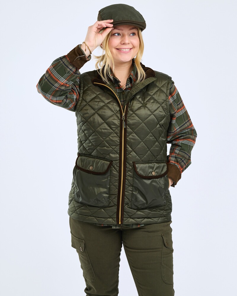 Damen Steppweste Nydala Classic, Pinewood
