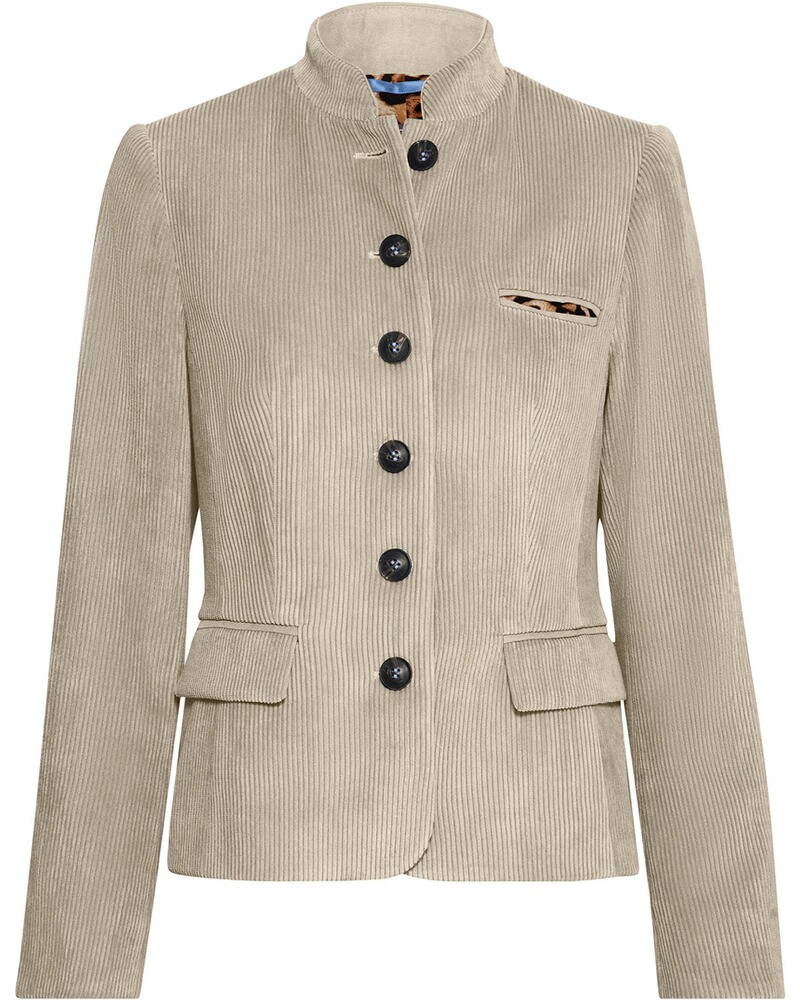 Cord-Stehkragenjacke