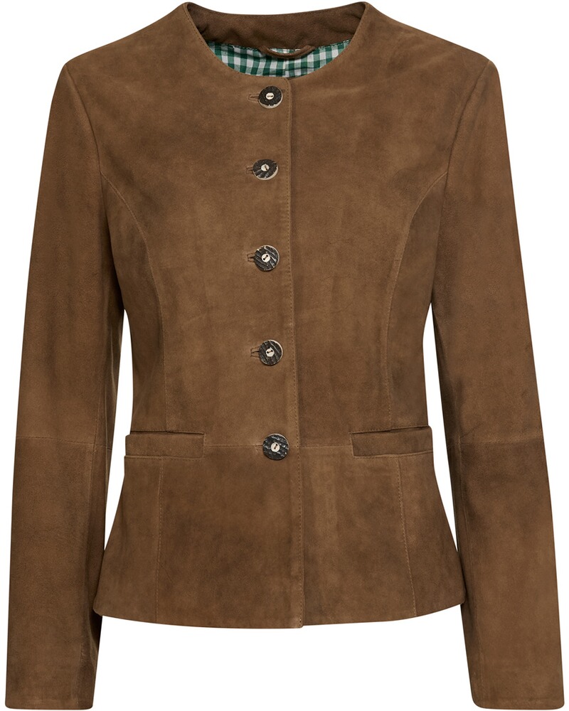 Kragenlose Lederjacke