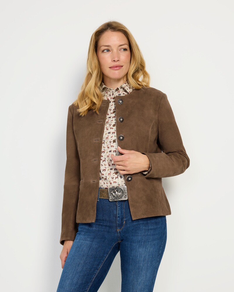 Kragenlose Lederjacke, Luis Steindl