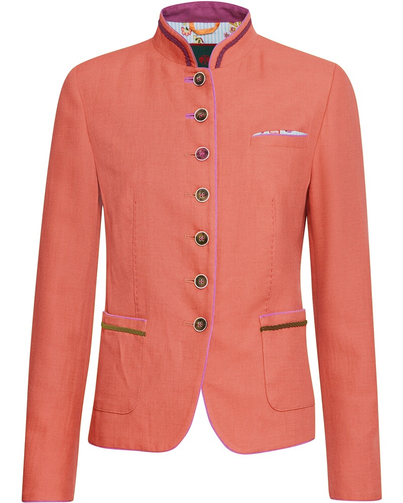 Stehkragenjacke mit Kontrast