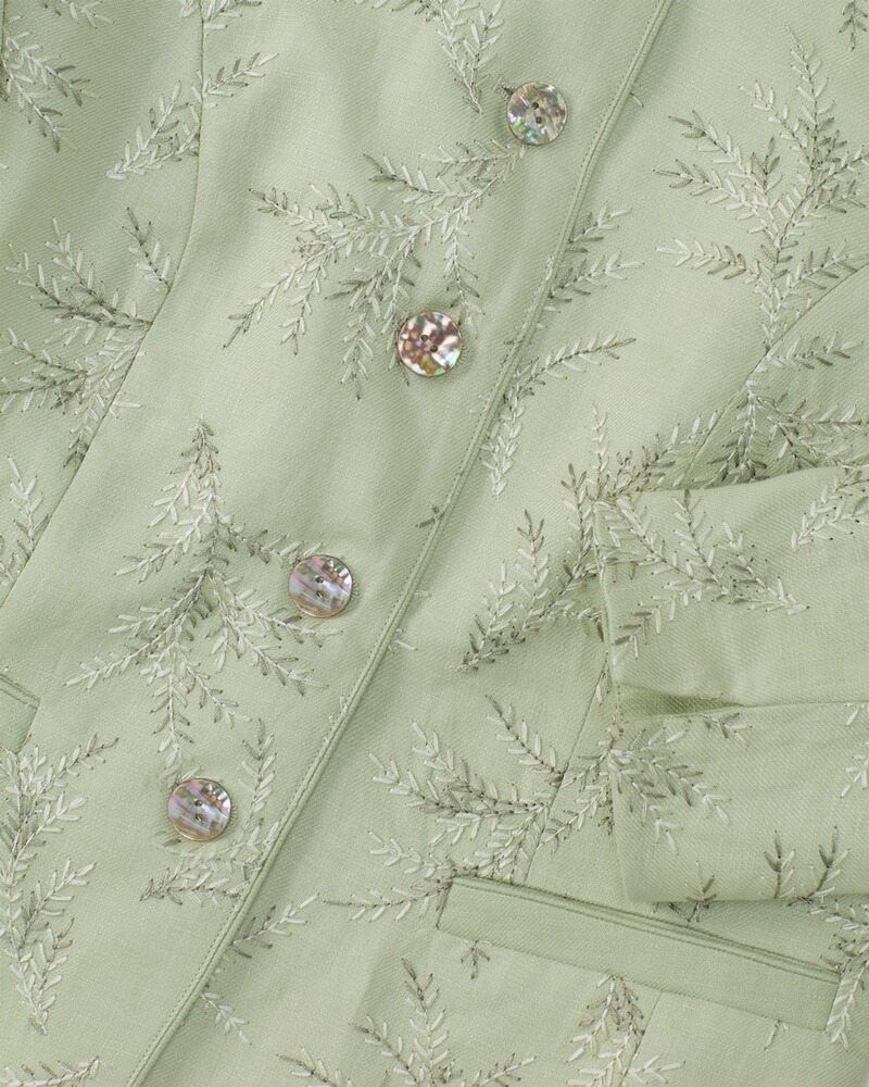 Leinen-Stehkragenjacke, White Label