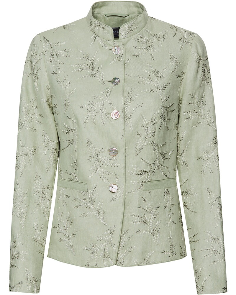 Leinen-Stehkragenjacke