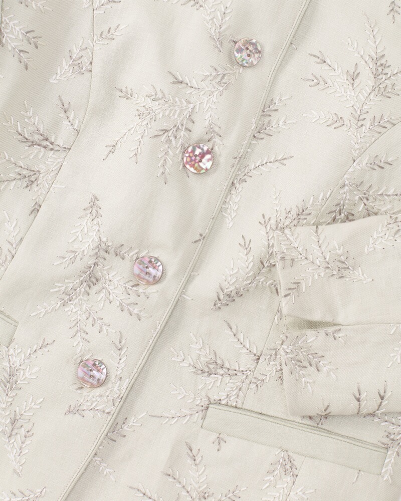 Leinen-Stehkragenjacke, White Label