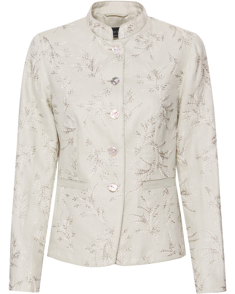 Leinen-Stehkragenjacke