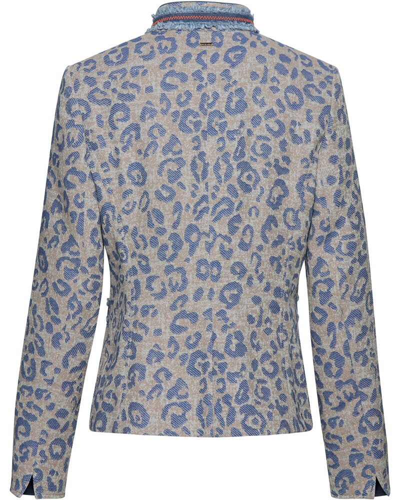 Stehkragenjacke mit Leopardenmuster, White Label