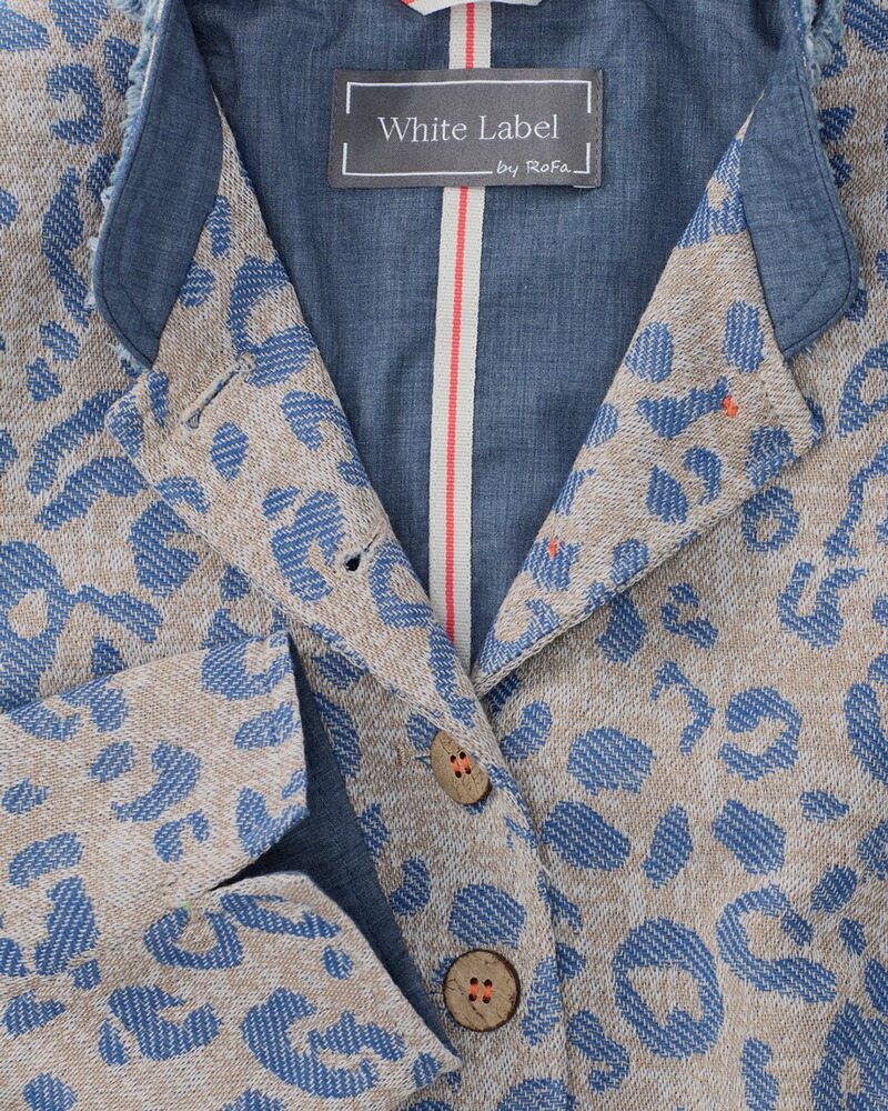 Stehkragenjacke mit Leopardenmuster, White Label