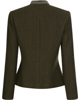 Stehkragenjacke mit Samtdetails, Luis Steindl