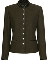 Stehkragenjacke mit Samtdetails, Luis Steindl