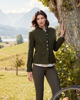 Stehkragenjacke mit Samtdetails, Luis Steindl