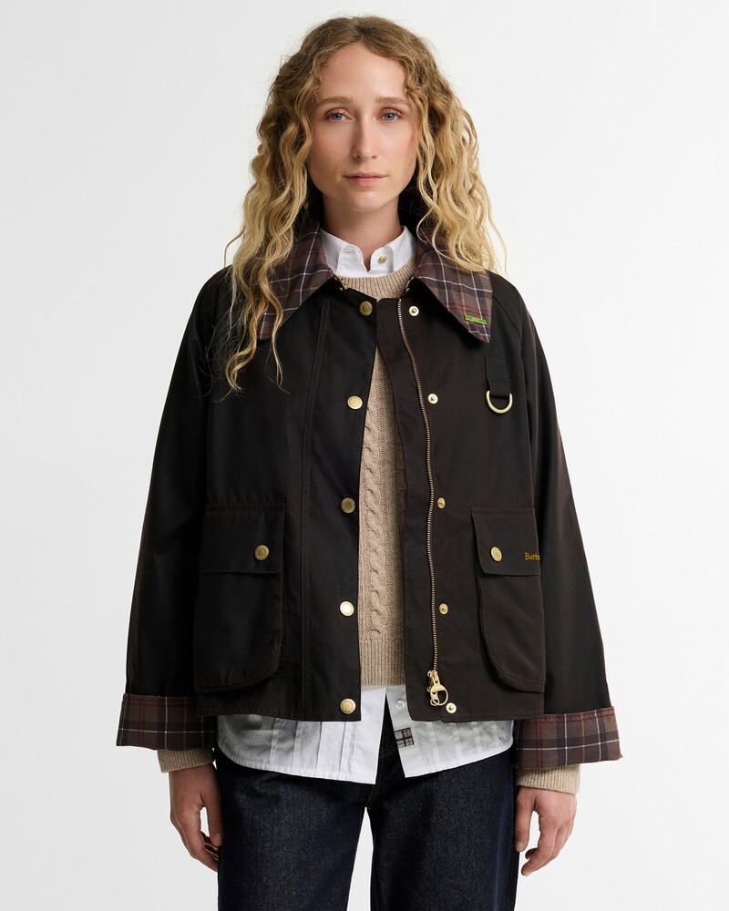 Wachsjacke Icons Tartan Collar Spey, Barbour