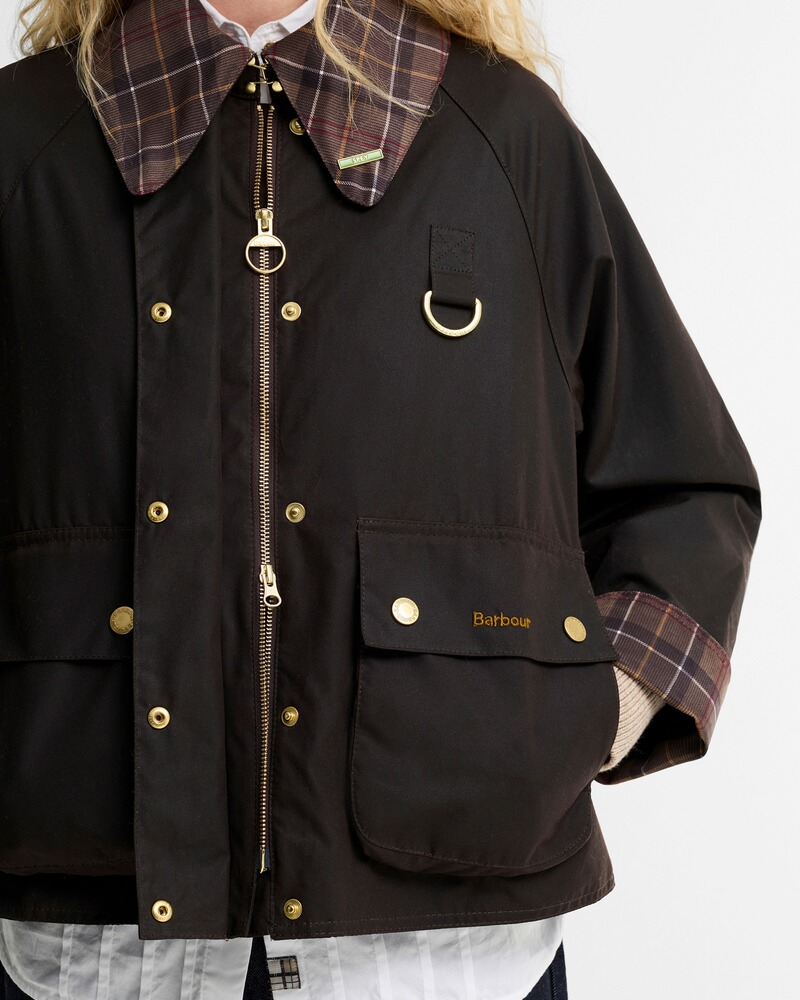 Wachsjacke Icons Tartan Collar Spey, Barbour
