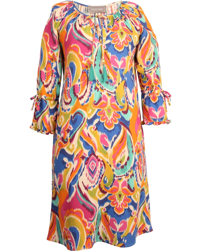Buntes Kleid mit Ethnoprint
