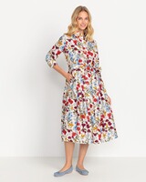 Midi-Kleid mit floralem Allover, HIGHMOOR