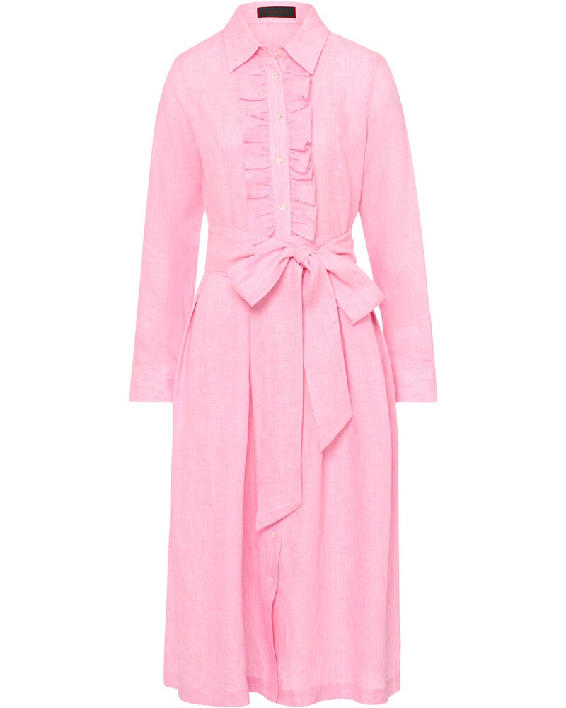 Leinenkleid mit Rüschenkante