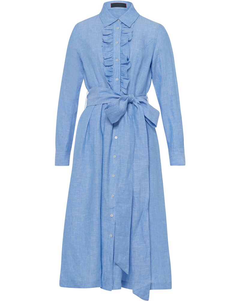 Leinenkleid mit Rüschenkante