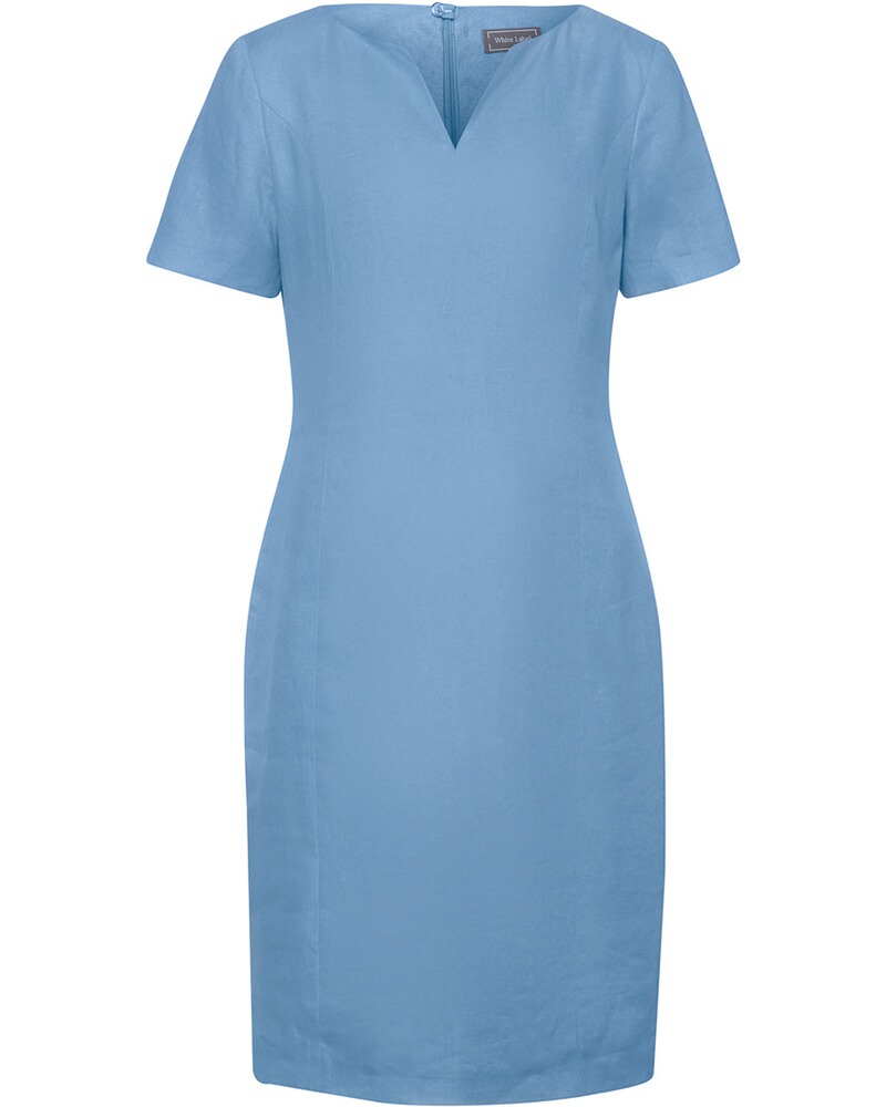 Halbarm-Leinenkleid