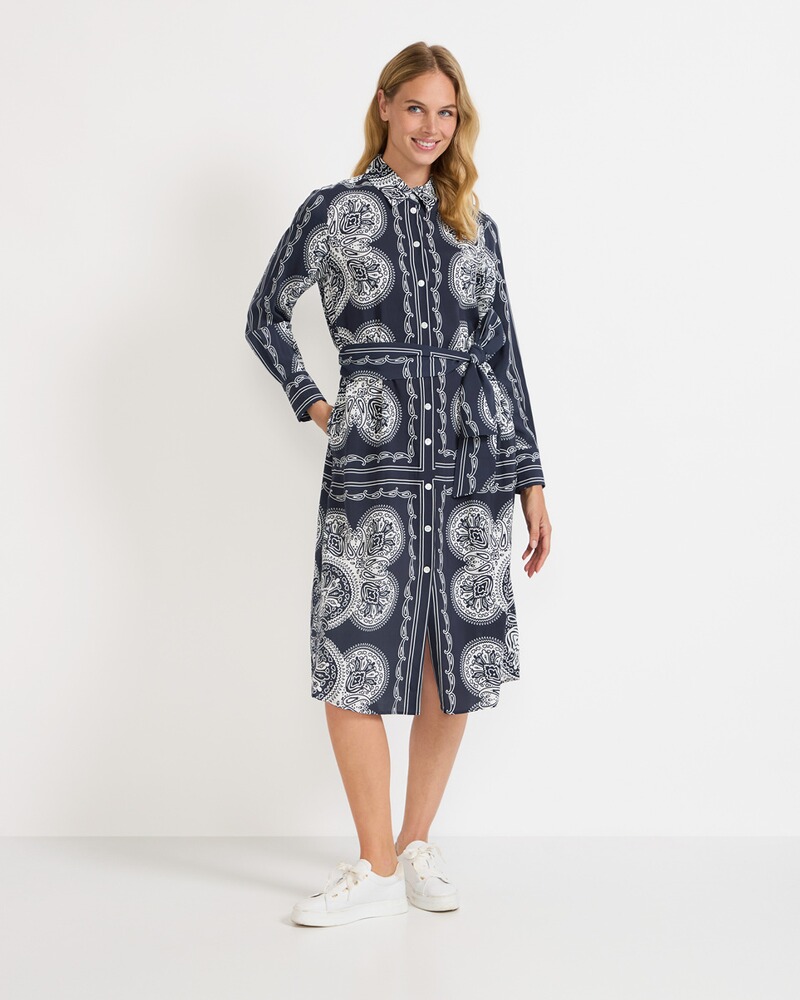 Hemdblusenkleid mit Paisley-Muster, POLICELAND