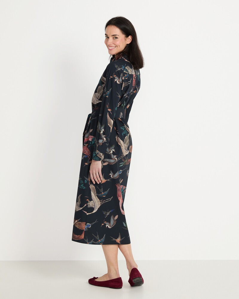Hemdblusenkleid mit Vogelmotiven, Brigitte von Schönfels