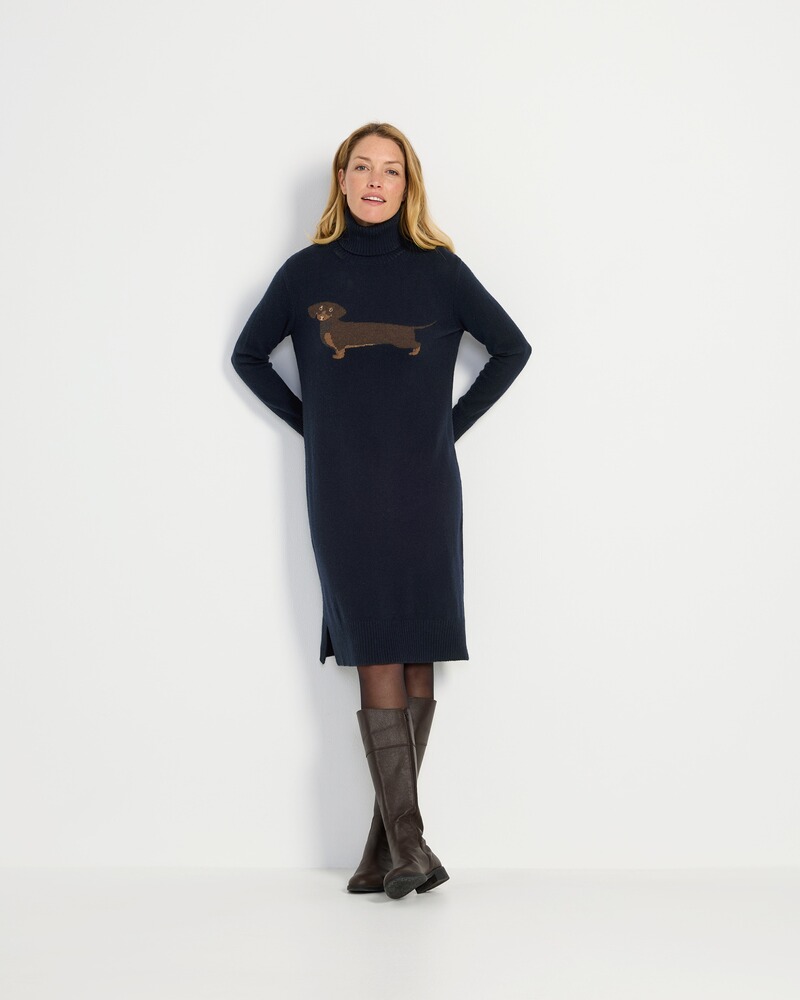 Strickkleid mit Dackel, Brigitte von Schönfels